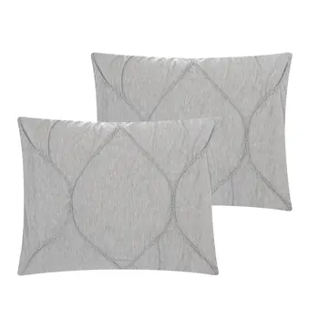 Gray Queen Polyester 180 Thread Count Washable Down Comforter Set