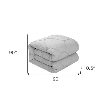 Gray Queen Polyester 180 Thread Count Washable Down Comforter Set