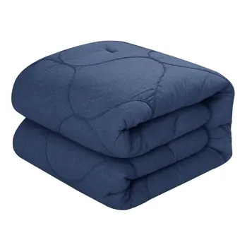 Navy Blue Twin Polyester 180 Thread Count Washable Down Comforter Set