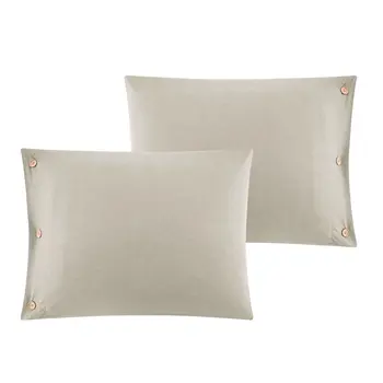 Beige King 100% Cotton 140 Thread Count Washable Duvet Cover Set