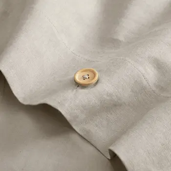 Beige King 100% Cotton 140 Thread Count Washable Duvet Cover Set