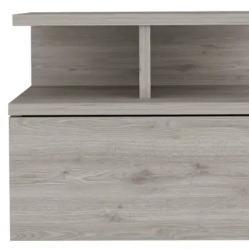 12" Light Gray Wood One Drawer Nightstand