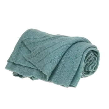 62" X 50" Blue Woven Wool Throw Blanket