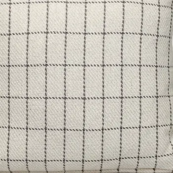 18" Gray and White Plaid Cotton Throw Pillow