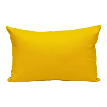 12" X 18" Yellow Cotton Lumbar Throw Pillow