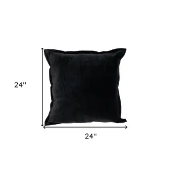 24" Black Velvet Throw Pillow
