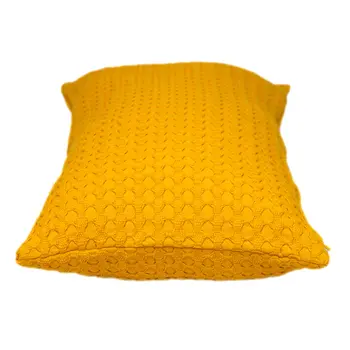 14" X 26" Yellow Cotton Lumbar Throw Pillow With Texture