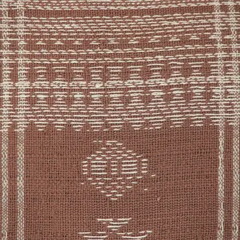 14" X 20" Beige and Brown Southwestern Cotton Throw Pillow With Tassels