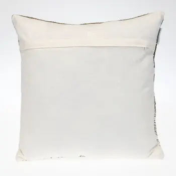 18" Brown And White Cotton Striped Throw Pillow