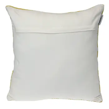 18" Yellow And White Striped Cotton Throw Pillow