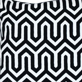 20" Black Geometric Cotton Throw Pillow