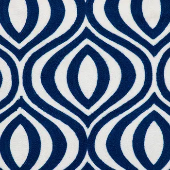 20" X 20" Blue Geometric Cotton Zippered Pillow
