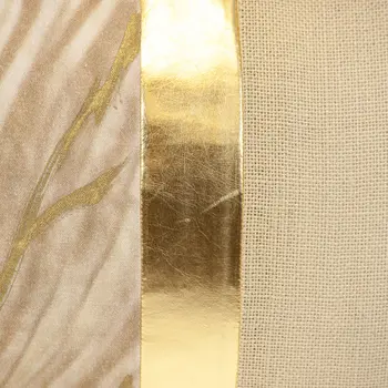 14" X 20" Beige and Gold Striped Cotton Blend Throw Pillow