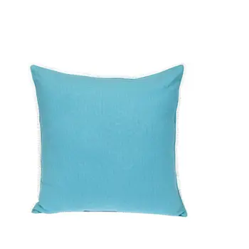 16" Aqua Cotton Throw Pillow with Scalloped Edges