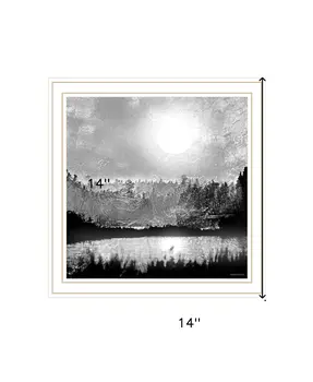 Big Moon Lake White Framed Print Wall Art