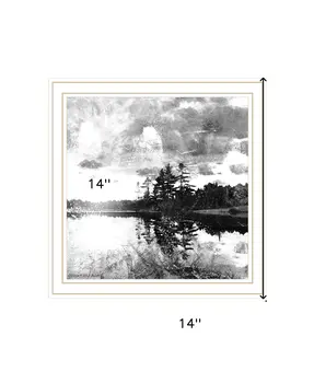 Lakeside Pines White Framed Print Wall Art