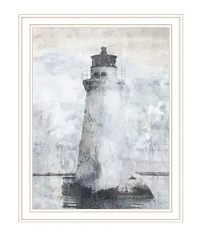 Lighthouse White Framed Print Wall Art
