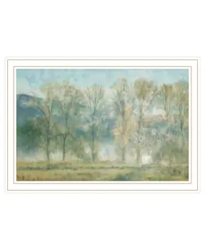 Peaceful Tree Line White Framed Print Wall Art