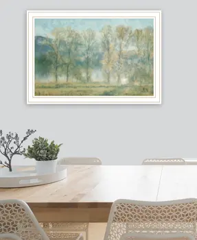 Peaceful Tree Line White Framed Print Wall Art