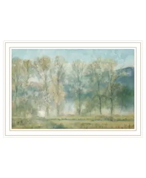 Peaceful Tree Line White Framed Print Wall Art