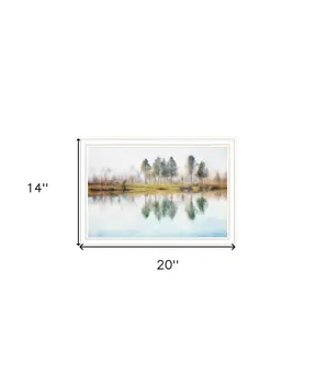Lake Reflections White Framed Print Wall Art