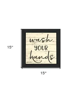 Wash Your Hands Black Framed Print Bathroom Wall Art