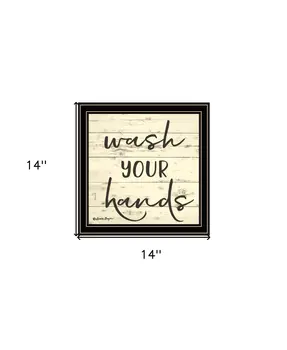 Wash Your Hands Black Framed Print Bathroom Wall Art
