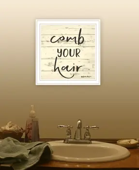 Comb Your Hair White Framed Print Bathroom Wall Art