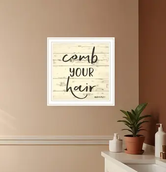 Comb Your Hair White Framed Print Bathroom Wall Art