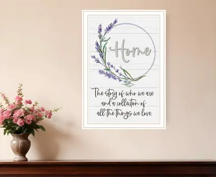 Home a Circle of Love White Framed Print Wall Art