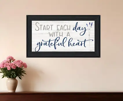Grateful Heart Black Framed Print Wall Art