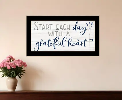 Grateful Heart Black Framed Print Wall Art