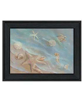 Seashore Star Black Framed Print Wall Art