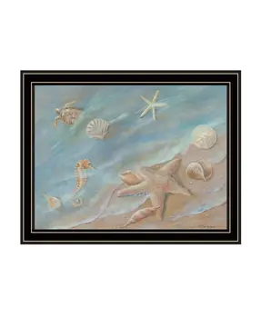Seashore Star Black Framed Print Wall Art
