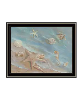 Seashore Star Black Framed Print Wall Art