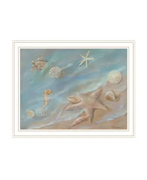 Seashore Star White Framed Print Wall Art