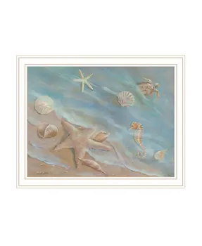 Seashore Star White Framed Print Wall Art