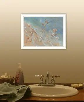 Seashore Star White Framed Print Wall Art