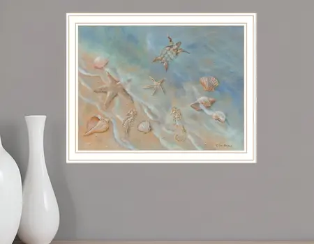 Seashore Star White Framed Print Wall Art