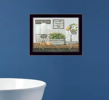 Fluffy Towels Black Framed Print Wall Art