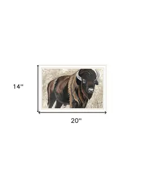 The Boss Bison Only White Framed Print Wall Art