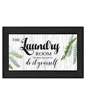 The Laundry Room Same Day Service Black Framed Print Laundry Wall Art