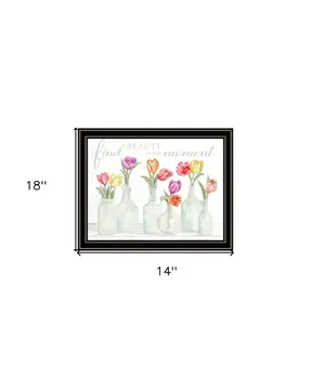 FIND BEAUTY IN THE MOMENT Black Framed Print Wall Art