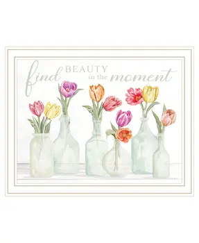 FIND BEAUTY IN THE MOMENT White Framed Print Wall Art