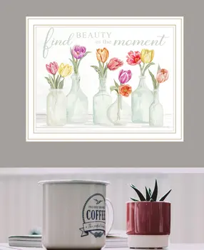FIND BEAUTY IN THE MOMENT White Framed Print Wall Art