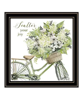 SCATTER YOUR JOY WITH FLOWERS Black Framed Print Wall Art