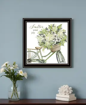 SCATTER YOUR JOY WITH FLOWERS Black Framed Print Wall Art
