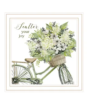 SCATTER YOUR JOY WITH FLOWERS White Framed Print Wall Art