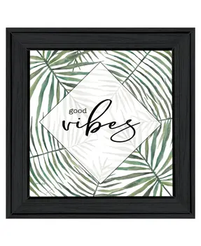 GOOD VIBES Black Framed Print Wall Art