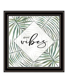 GOOD VIBES Black Framed Print Wall Art